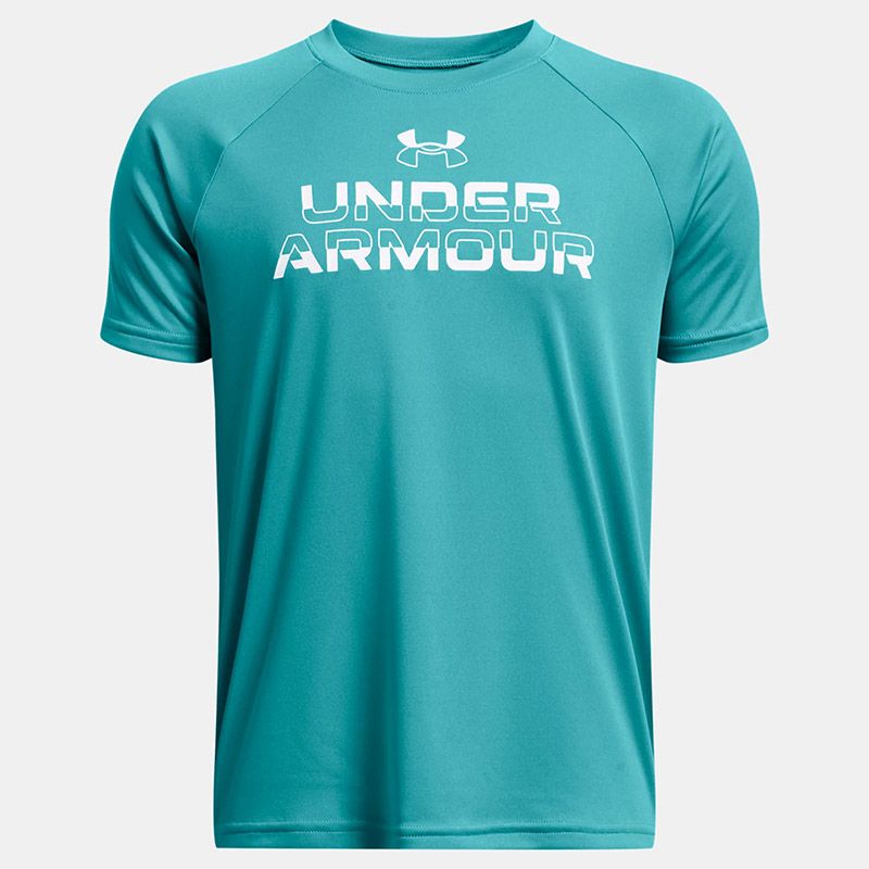 Green Under Armour Kids' UA Tech Split Wordmark T-Shirt from O'Neill's.