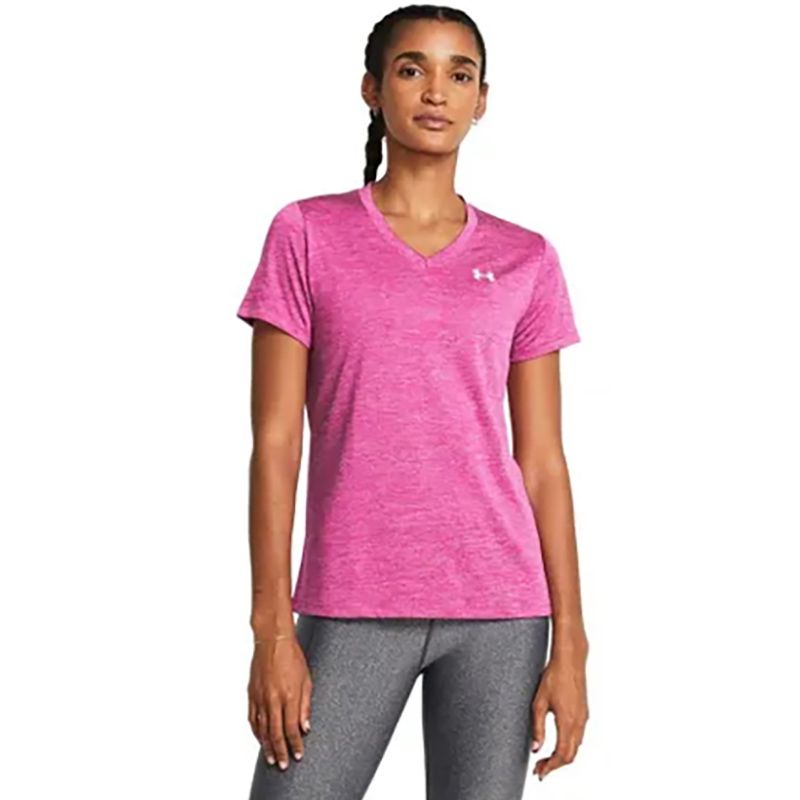 Pink Under Armour Women's UA Tech™ Twist V-Neck T-Shirt from O'Neills.