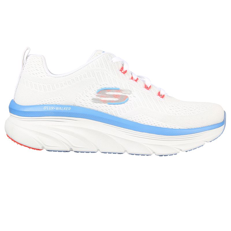 Women's Skechers Lace Up Trainers With Mesh Upper White, Pink and Blue from O'Neills.