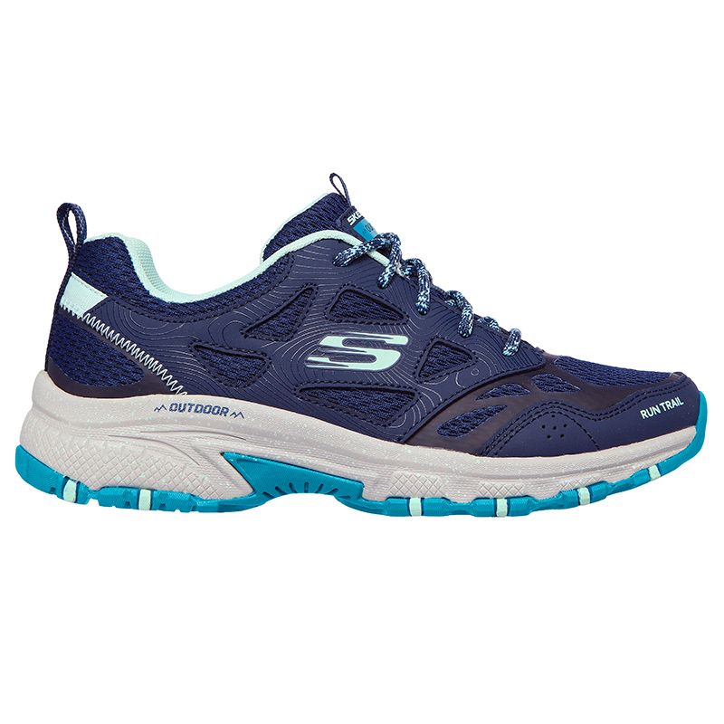 Women's Skechers Outdoor Run Trail Trainers With Mesh Upper Navy and Turquoise from O'Neills.