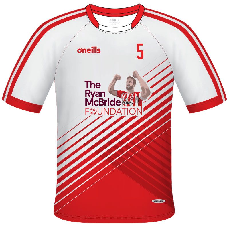 The Ryan McBride Foundation Kids' Soccer Jersey White / Red
