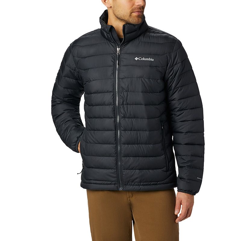 Black Columbia Men's Powder Lite™ Jacket, with Zippered hand pockets from O'Neills.