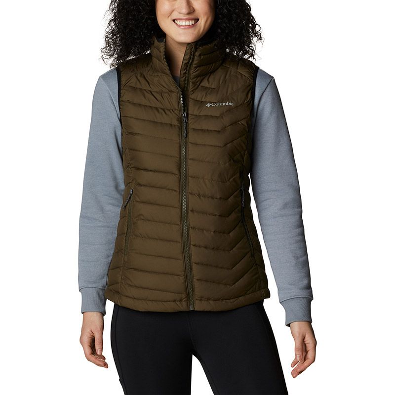 Olive Green Columbia Women's Powder Lite™ Gilet, with Zippered pockets from O'Neills.