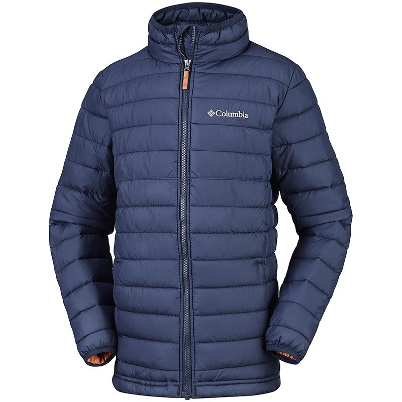 Kids' Navy Columbia Powder Lite Jacket, with hand pockets from O'Neills.