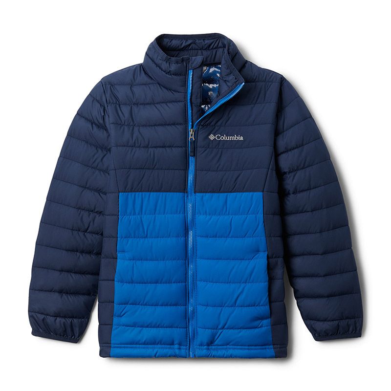 Kids' Navy Columbia Powder Lite Jacket, with water resistant fabric from O'Neills.