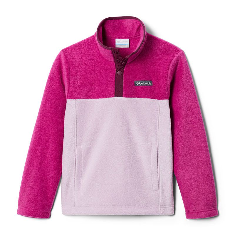 Dark Pink / Light Pink Columbia Kids' Steens Mtn™ Fleece Pull-Over, with Hand pockets from O'Neills.