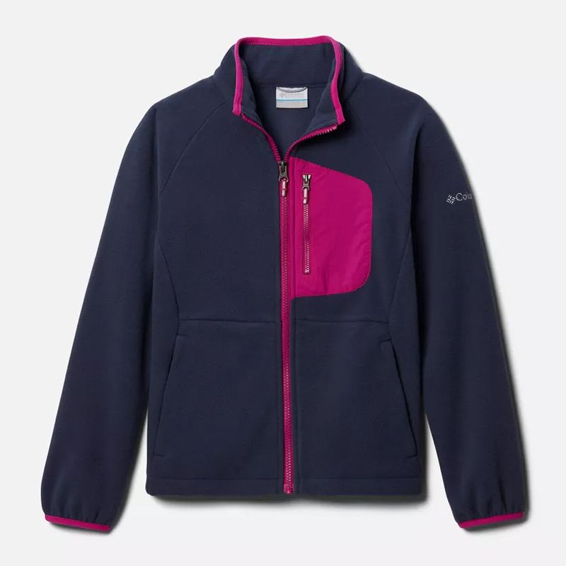 Navy / Pink Columbia Kids' Fast Trek™ III Fleece Full Zip, with Zippered hand pockets from O'Neills.