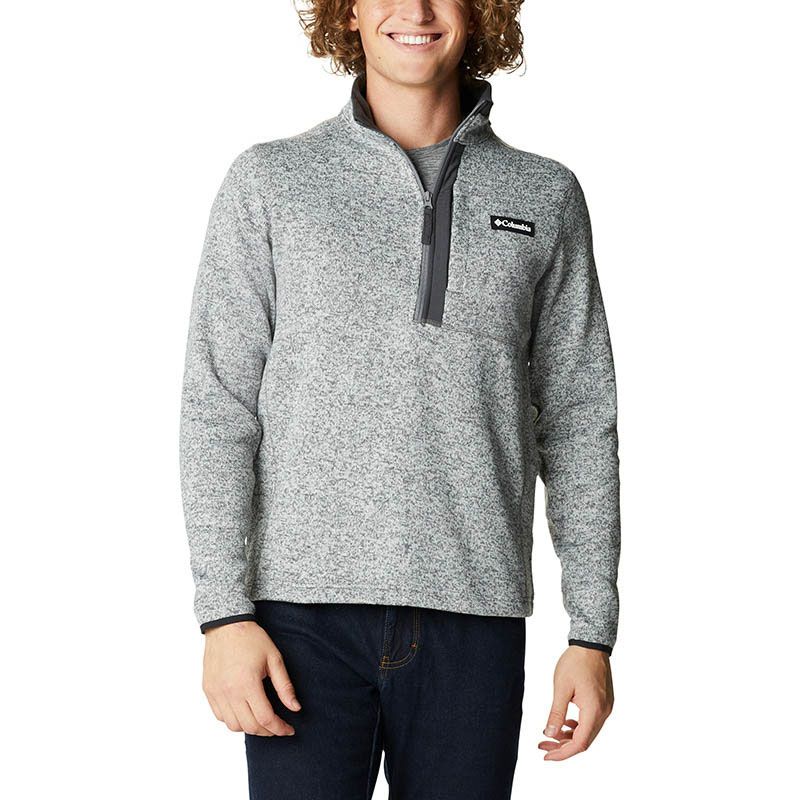 Grey Columbia Men's Sweater Weather™ Half Zip Fleece, with a Zippered chest pocket from O'Neills.