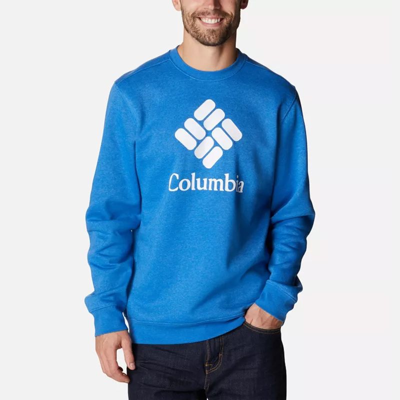 Blue Columbia Men's Trek™ Crew Sweatshirt, with Ribbed collar from O'Neills.