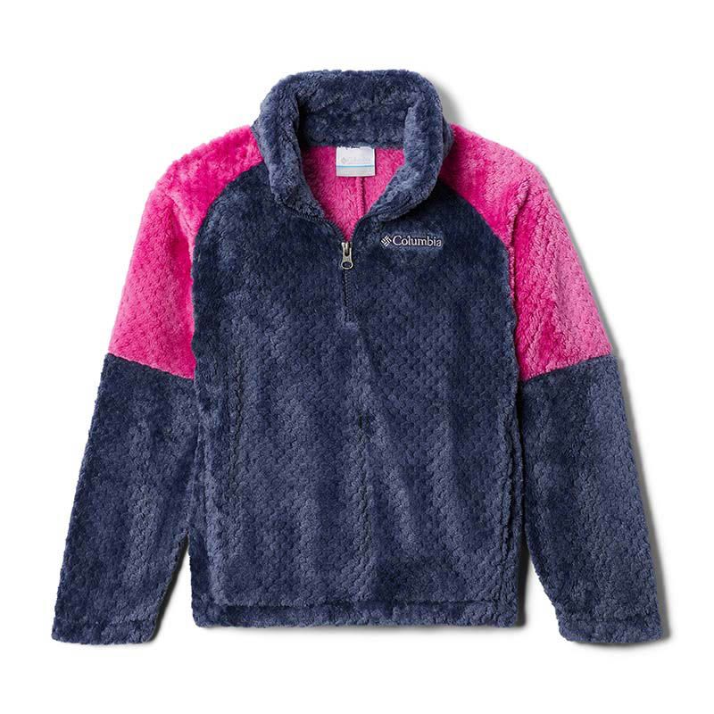 Navy / Pink Columbia Kids' Fire Side™ II Sherpa Half Zip Fleece, with Hand pockets from O'Neills.
