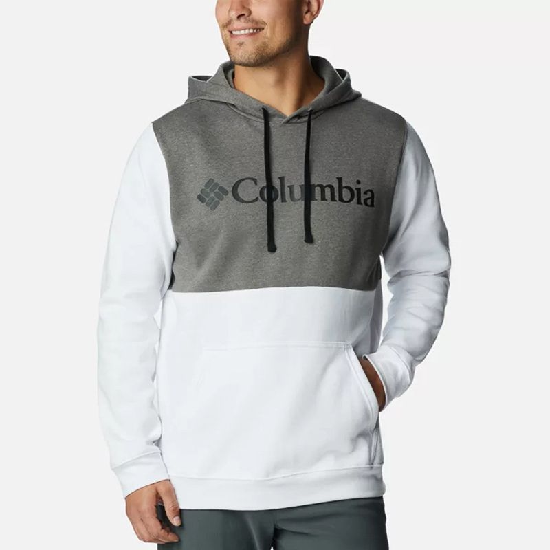 Grey / White Columbia Men's Trek™ Colourblock Hoodie with kangaroo pocket from o'neills.