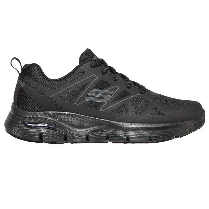  Black Skechers Men's Work Arch Fit Trainers, with an Athletic lace-up work style from o'neills.