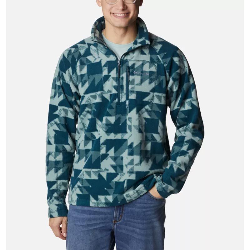 Navy Columbia Men's Fast Trek™ Printed Half Zip Top with a Zippered chest pocket from O'Neill's.