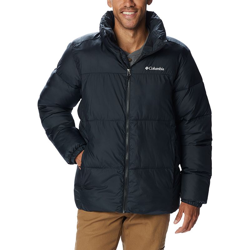 Black Columbia Men's M Puffect™ II Puffer Jacket, with Zippered hand pockets from O'Neils.