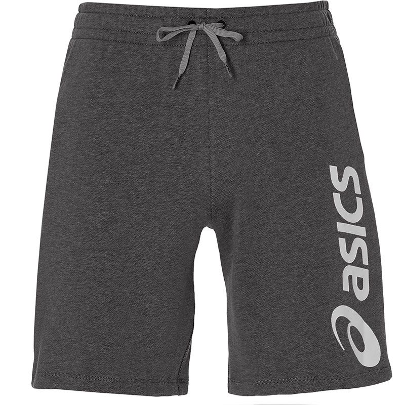 Grey ASICS men's sweat shirts with large ASICS logo and wordmark on left leg from O'Neills.
