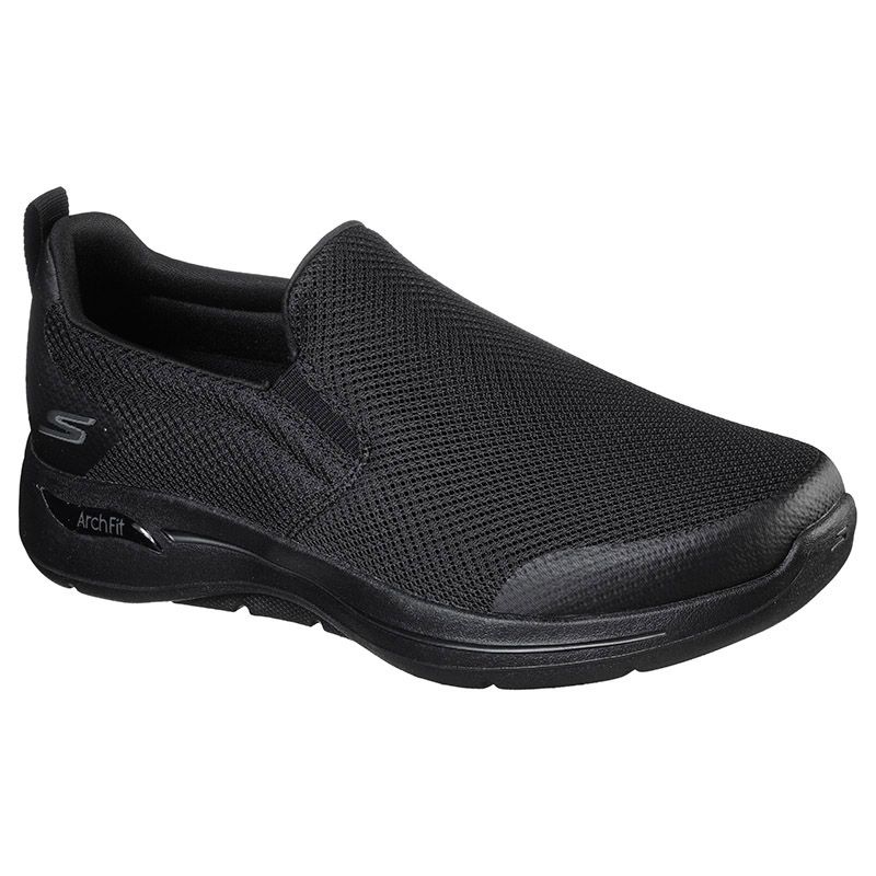 Men's Black Skechers GOwalk Arch Fit Shoes, with removable insole from O'Neills.