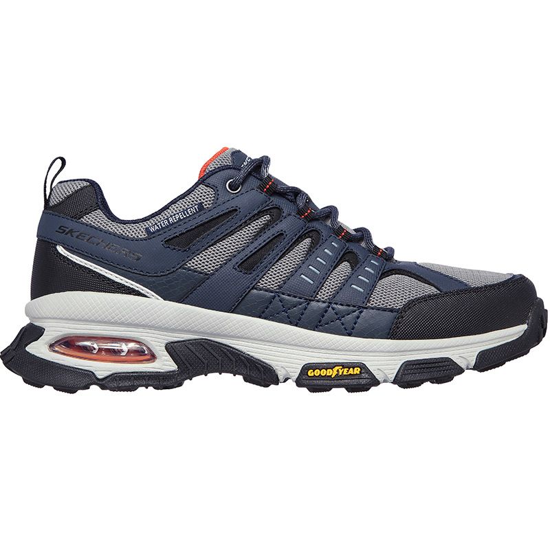 navy and grey Skechers hiking shoe with laces and a water repellent upper from O'Neills.