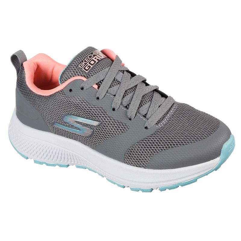 Kids' Grey Skechers Go Run Consistent - Bright Logics GS Trainers, with shock-absorbing midsole from O'Neills.