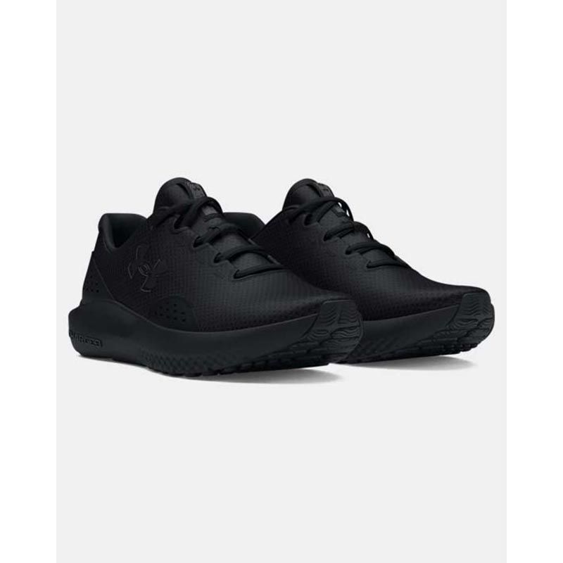 Men's black Under Armour Surge 4 laced running shoes from O'Neills.