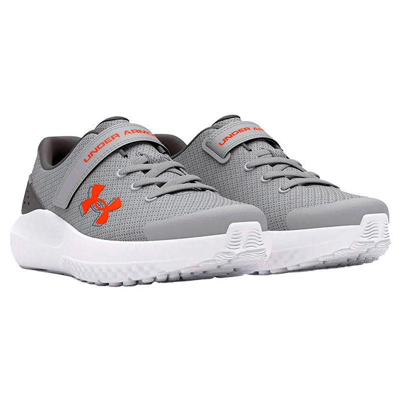 Grey Under Armour Kids' UA Surge 4 AC Junior Running Shoes from O'Neill's.