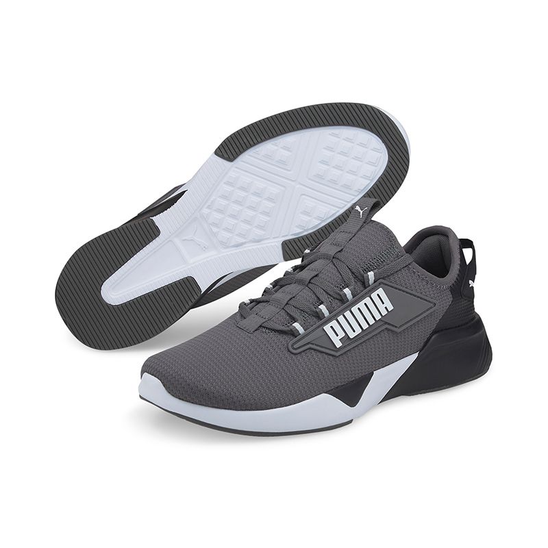Men's Grey Puma Retaliate 2 running shoes, with lace closure for snug fit from O'Neills.