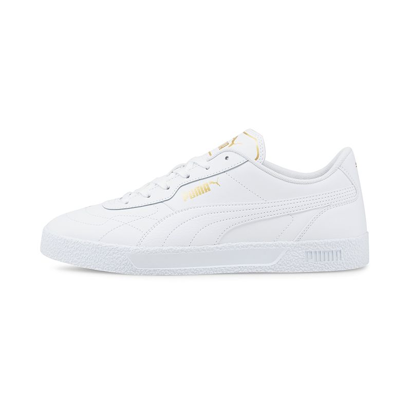 white Puma Men's trainers with a smooth leather upper from O'Neills