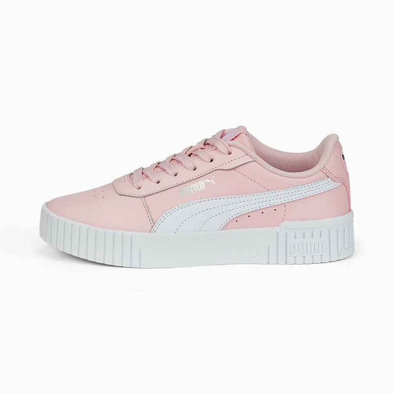 Kids' Pink Puma Carina 2.0 Sneakers, with rubber midsole and outsole from O'Neills.