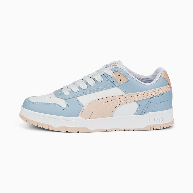 Women's Blue Puma RBD Game Low Sneakers, with rubber midsole and outsole from O'Neills.