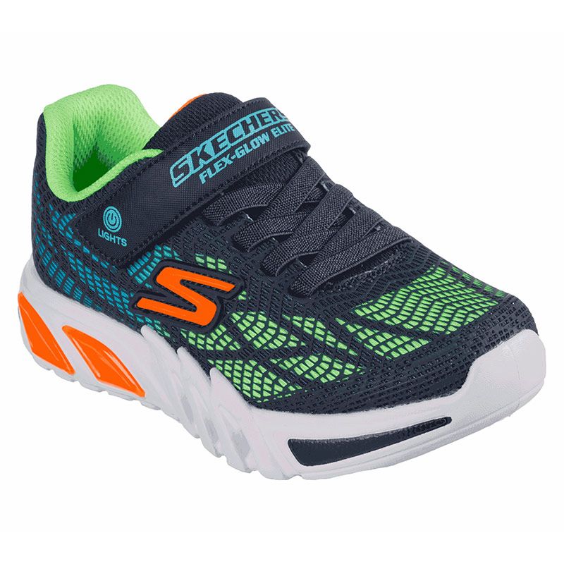 Kids' Marine Skechers Flex-Glow Elite - Vorlo PS Trainers, with on/off light switch from O'Neills.