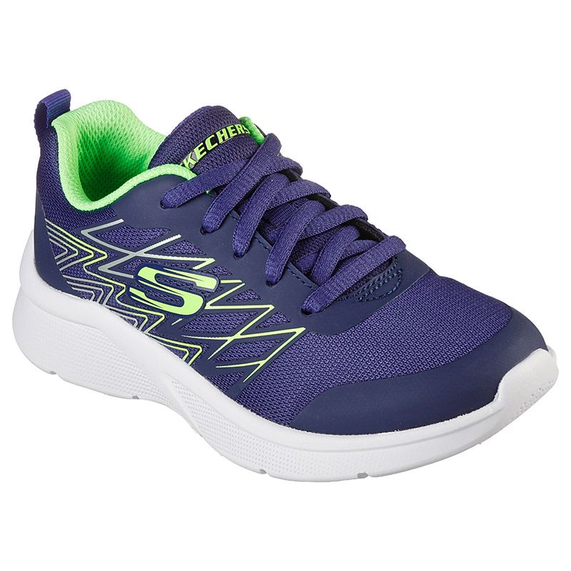 Navy Skechers Microspec - Quick Sprint GS Trainers with a rubber outsole from O'Neills