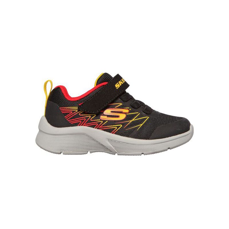 Kids' Black Skechers Microspec - Texlor Infant Trainers, with shock-absorbing supportive midsole from O'Neills.