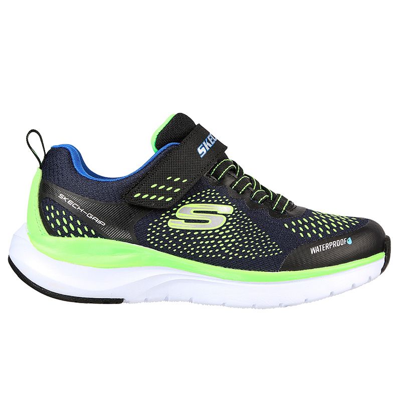 Black and Green Skechers Kids' Ultra Groove - Aquasonik PS Trainers with a waterproof seam-sealed design from O'Neills