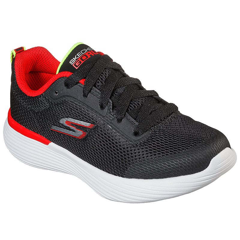 Black and Red Skechers with engineered mesh upper with a lace up front from O'Neills.