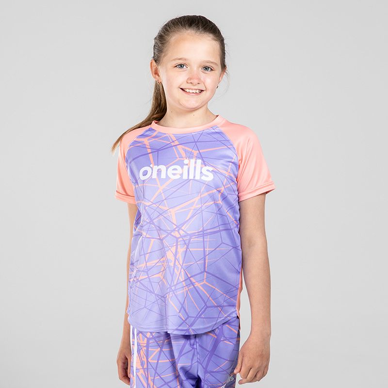 Orange Girls’ short sleeve t-shirt with fun print on the body by O’Neills. 