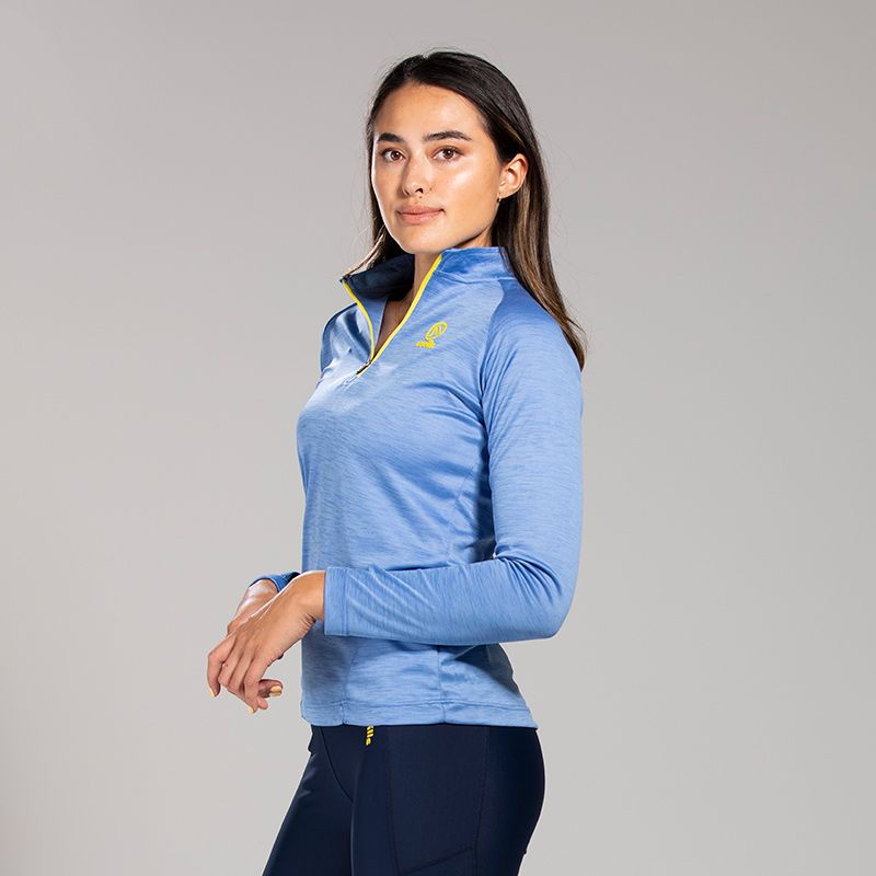 Women's Savannah Midlayer Half Zip Top Blue / Yellow
