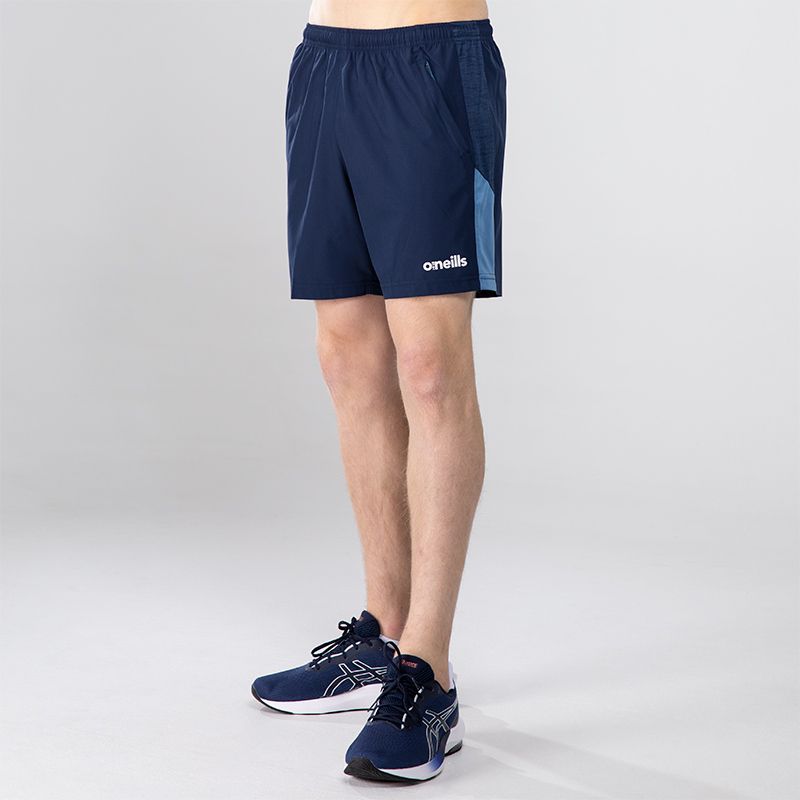 Marine Men’s woven gym shorts with two zip pockets and contrasting panel by O’Neills.