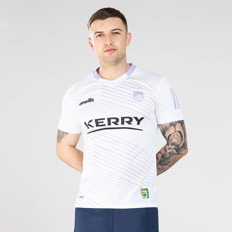 White Kerry GAA Short Sleeve Training Top by O’Neills.