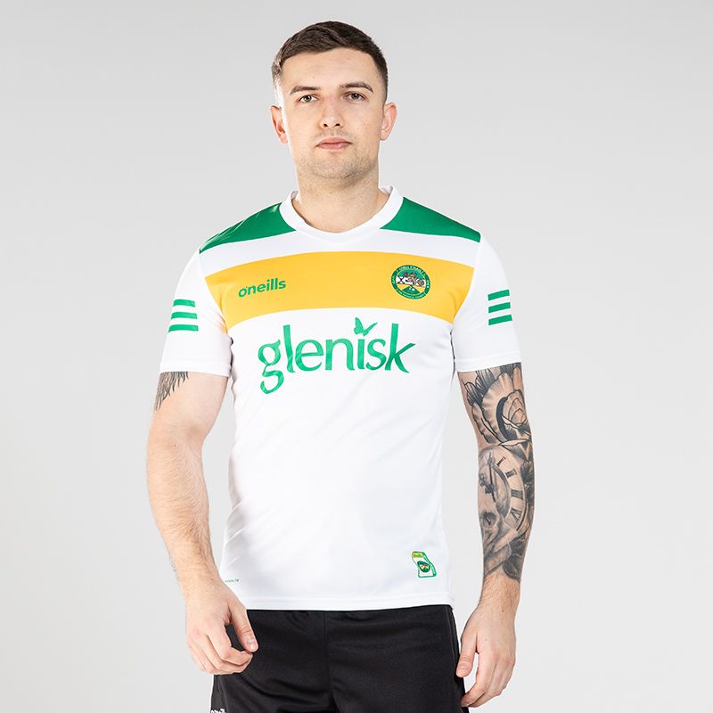 White Offaly GAA Player Fit Short Sleeve Training Top By O'Neills.