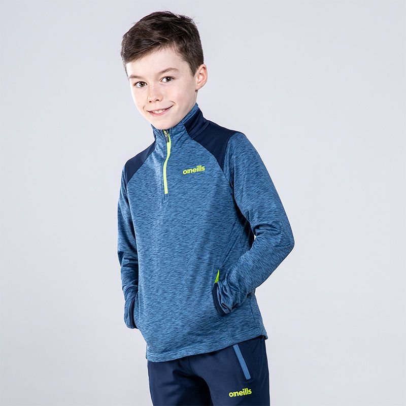 Blue / Marine / Green Boys’ half zip top with brushed inner and two side pockets by O’Neills.