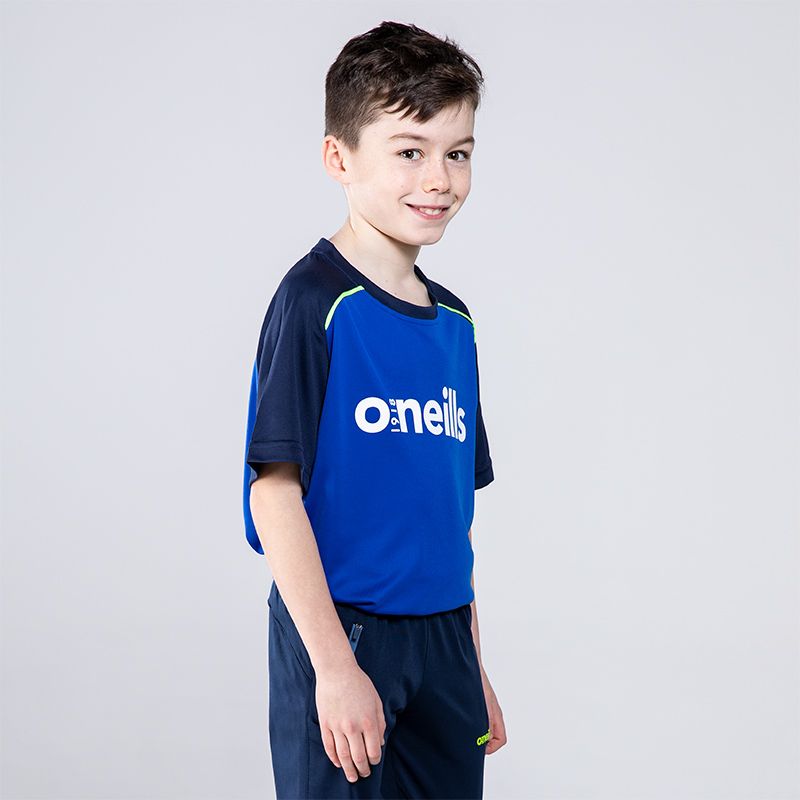 Kids' royal Daragh Boys’ short sleeve t-shirt with O’Neills branding on the by O’Neills.