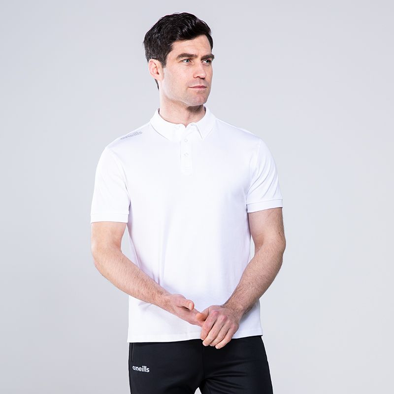 White Men's Pima Cotton Polo, with Ribbed cuffs from O'Neill's.