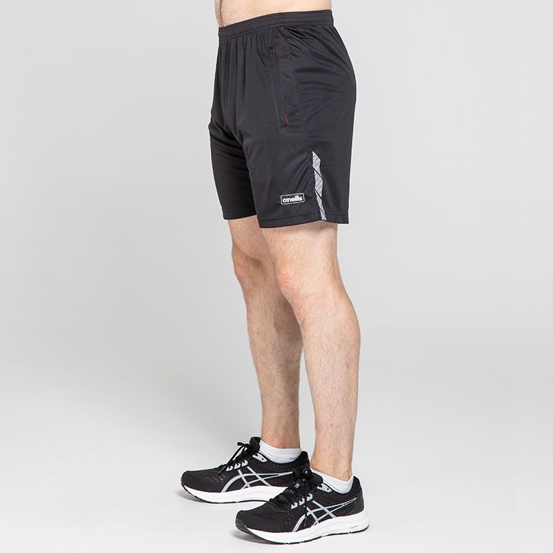 
Black Men’s gym shorts with zip pockets by O’Neills.
