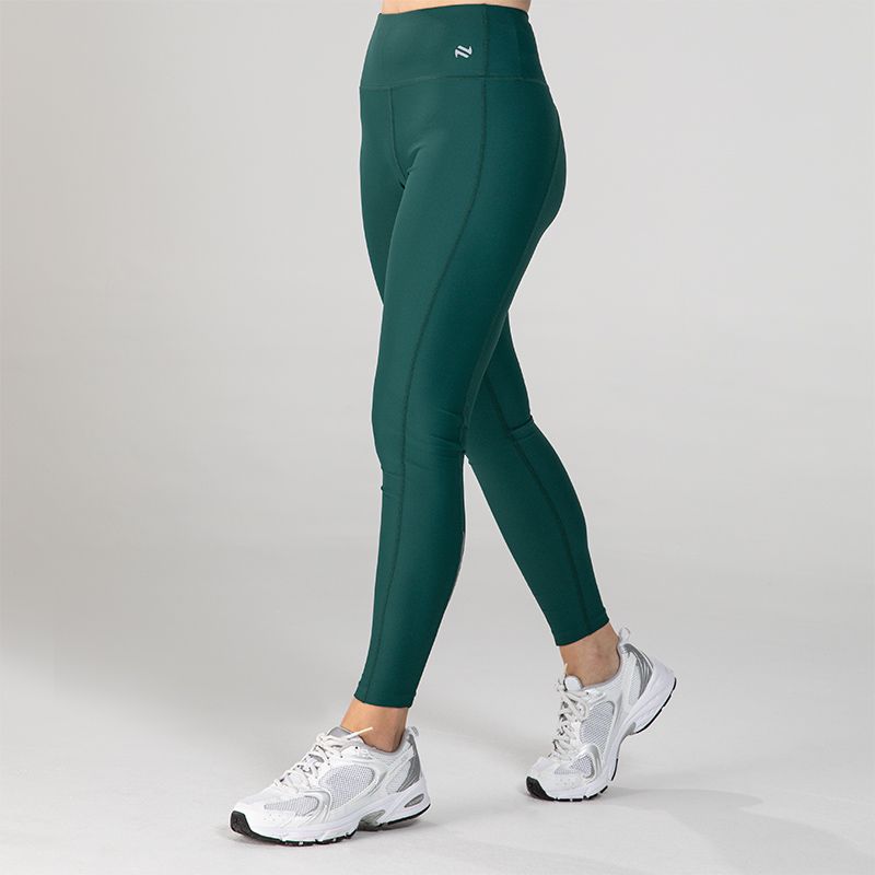 Dark Green Women’s high-waisted gym leggings with full length fit by O’Neills.
