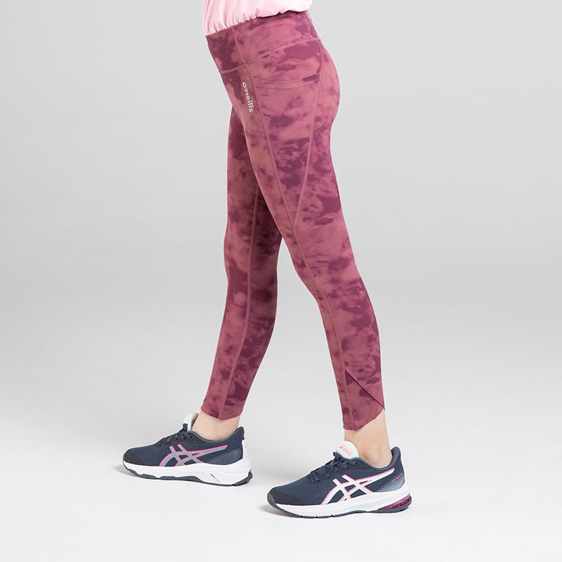 Purple Kid's leggings with phone pockets and smoke print by O’Neills