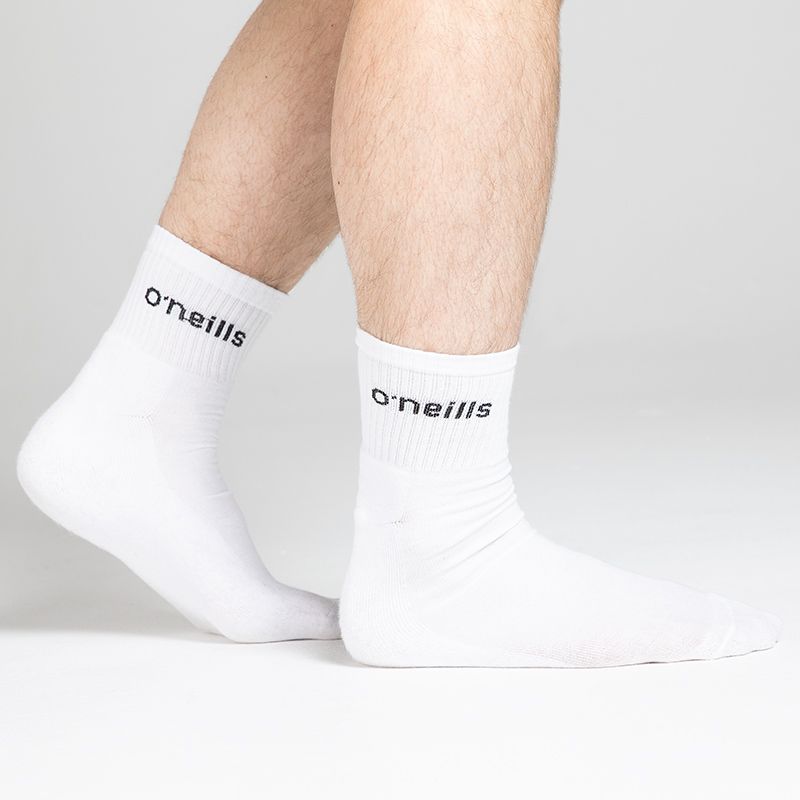 White Cushioned Ankle Socks 3 Pack with O’Neills branding.