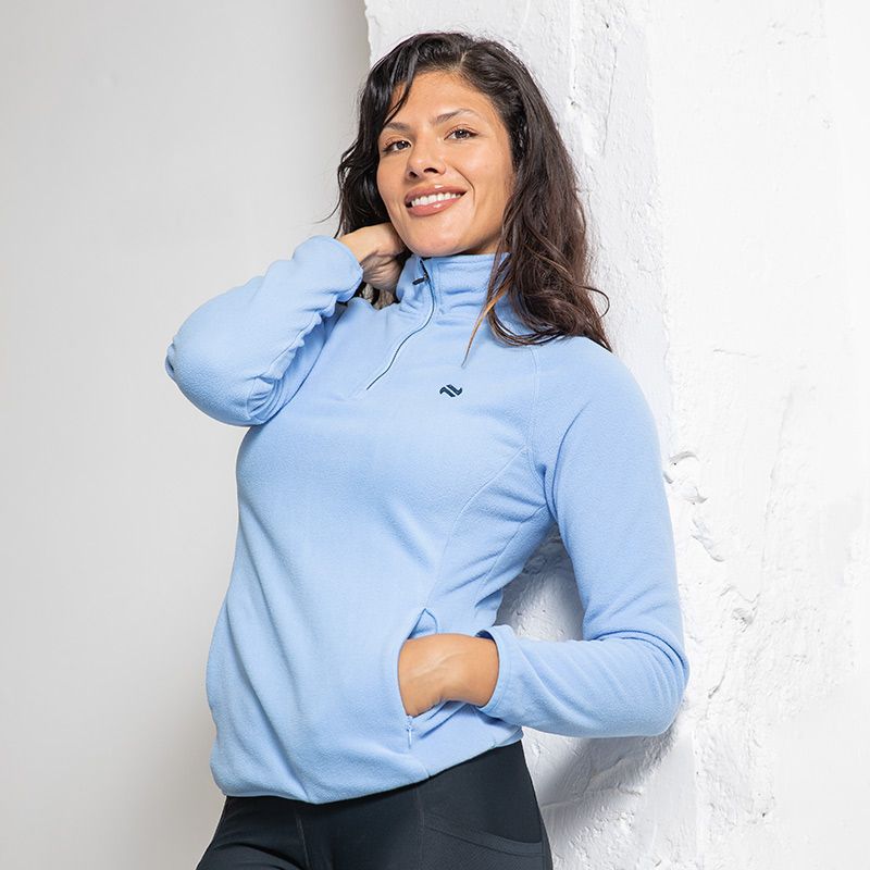 Blue Women’s Cairo Micro Fleece Half Zip Top with two zip pockets by O’Neills