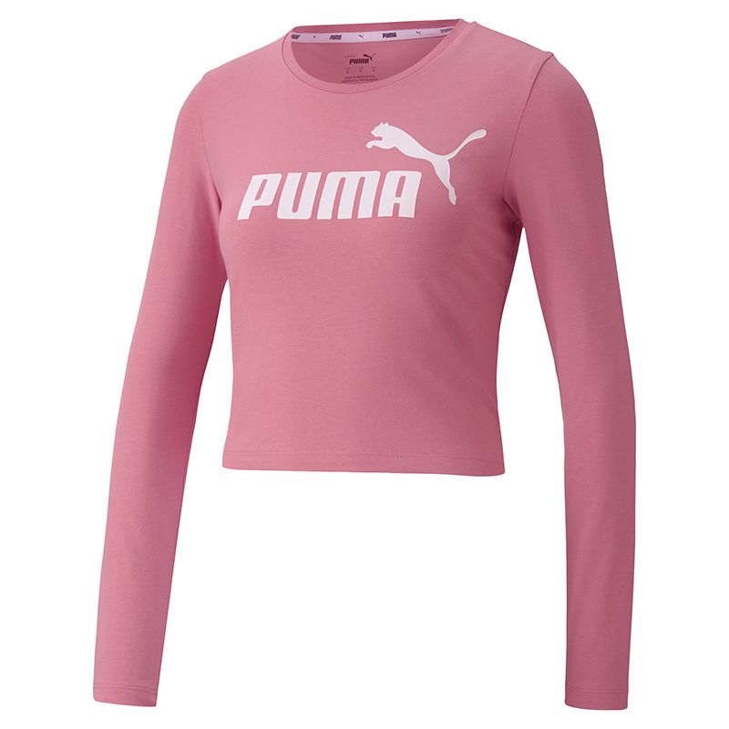Puma Women's Essentials+ Logo Long Sleeve Fitted T-Shirt Foxglove ...