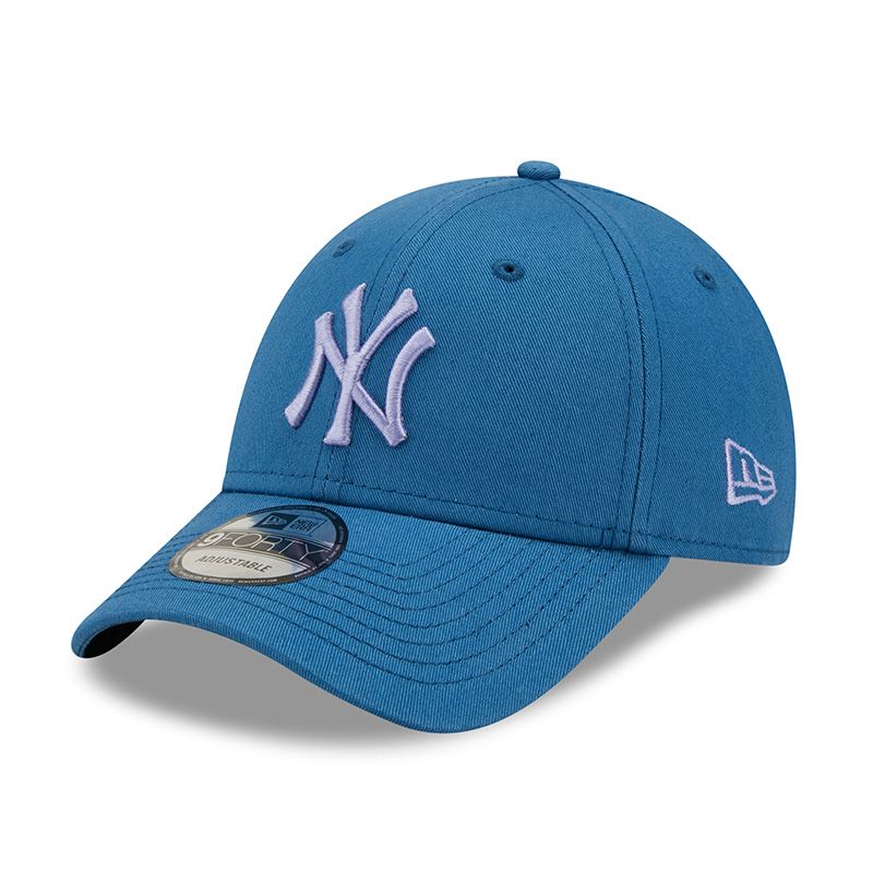Blue New Era New York Yankees League Essential 9FORTY Cap with blue team branding on the front from O'Neills
