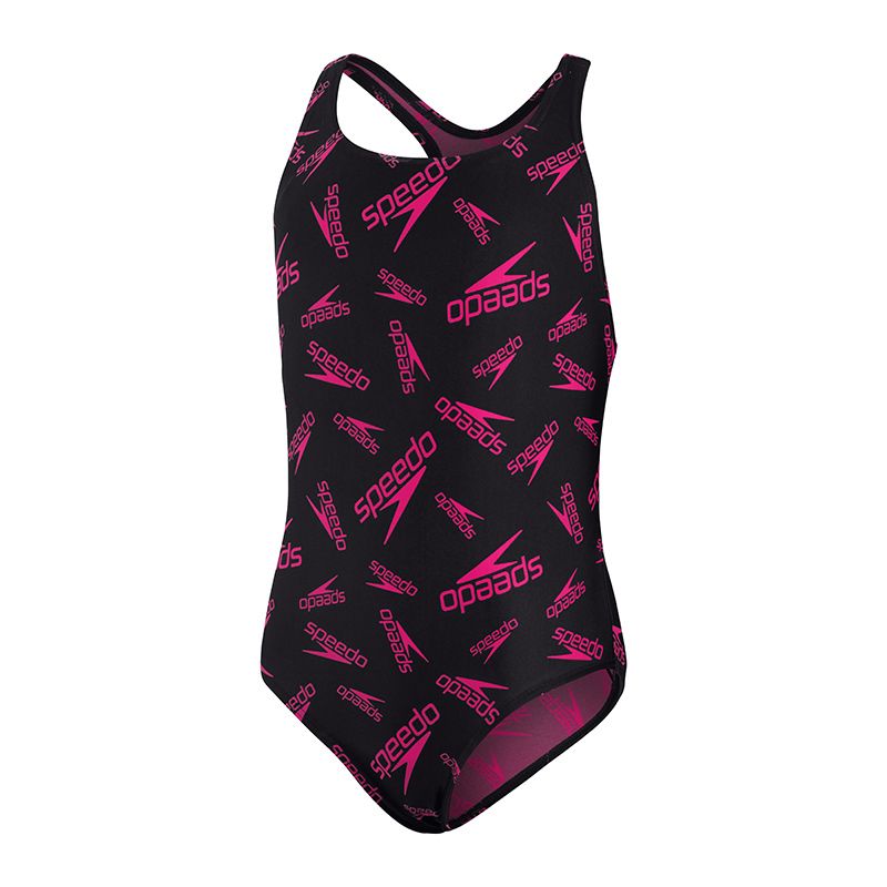 black and pink Speedo Kids' swimsuit from O'Neills