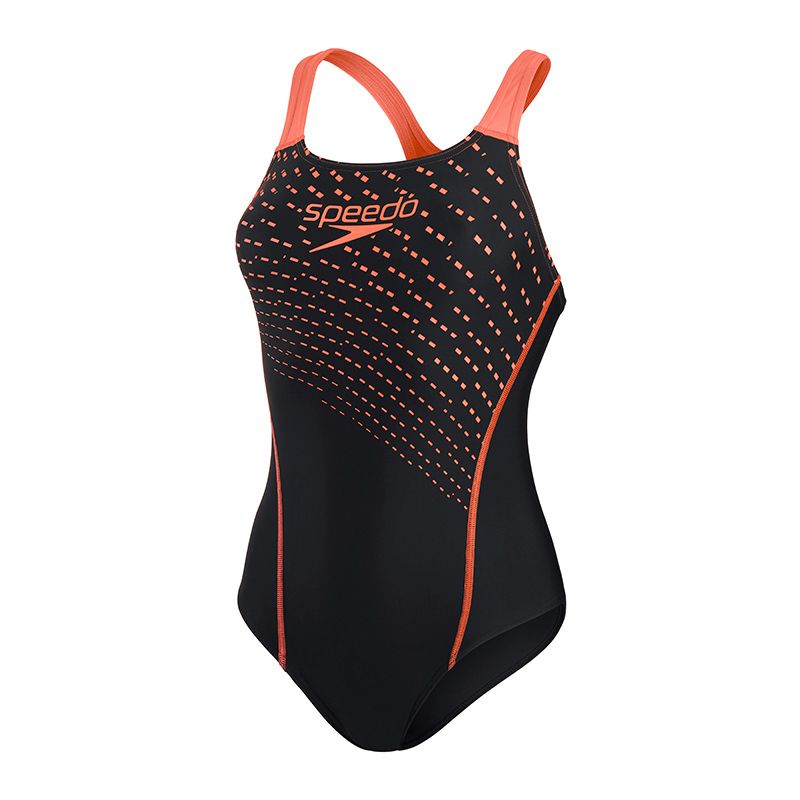 black and red Speedo Women's swimsuit in a medalist design from O'Neills